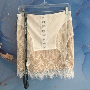 NWT PRETTYLITTLETHING Eyelet Lace Mini Skirt